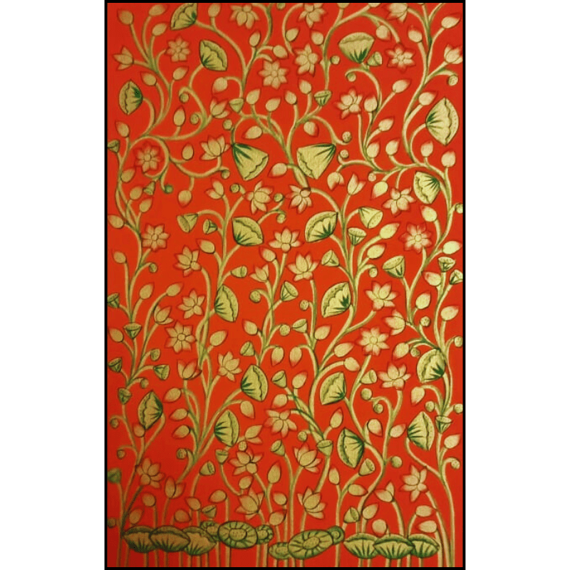 Floral Lotus Pichwai Painting – Handmade Wall Art